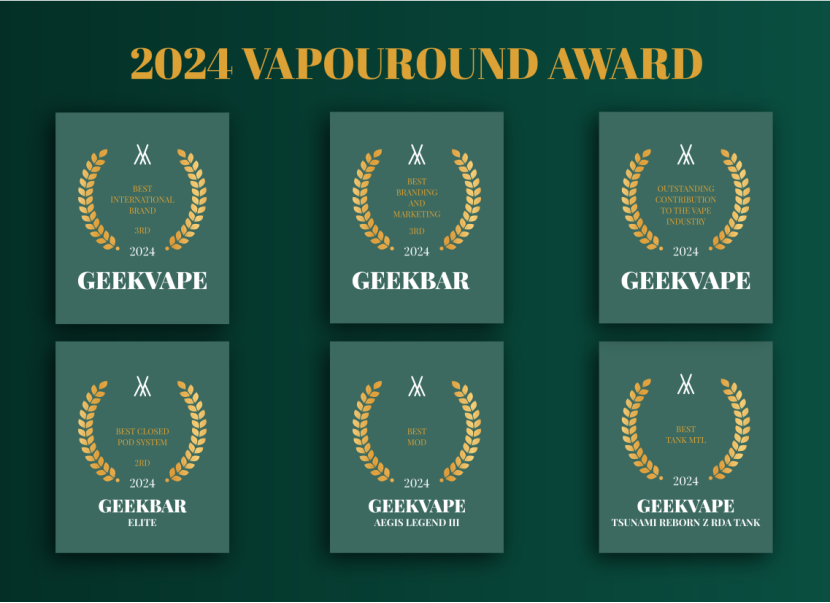 Geekvape and Geekbar Shine at Vapouround Awards 2024, Securing Six Prestigious Wins in total and Rein Geekvape and Geekbar Shine at Vapouround Awards 2024, Securing Six Prestigious Wins in total and Rein
